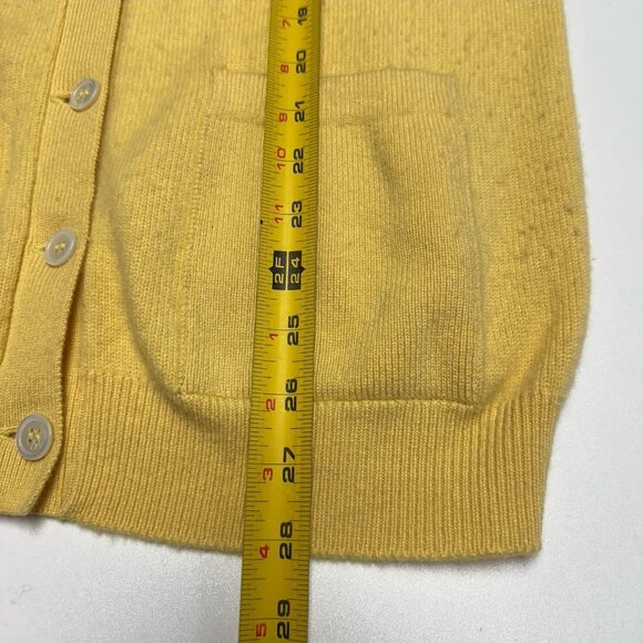 Vintage The Scotch House Cashmere Cardigan Sweater Womens 40 Yellow - Picture 11 of 11